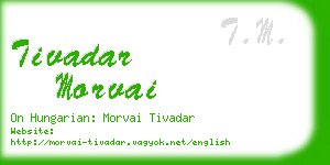 tivadar morvai business card